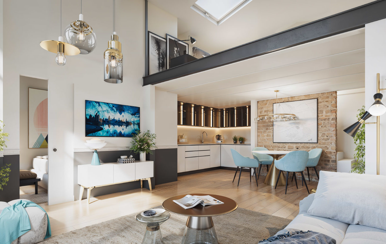 Vue intérieure d'un appartement de la résidence Alba
